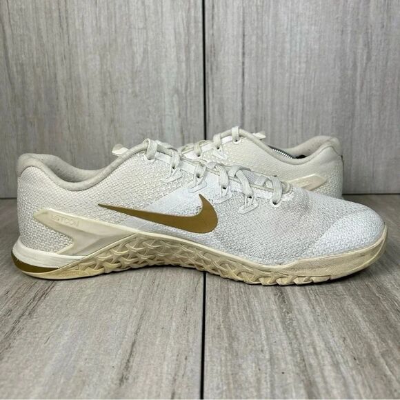 Nike Metcon 4 White Gym Sneaker Weight Lifting Athletic Shoe Womens Size 10 - Picture 4 of 10